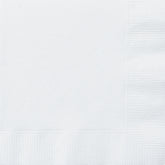 Bright White Solid Beverage Napkins  40ct